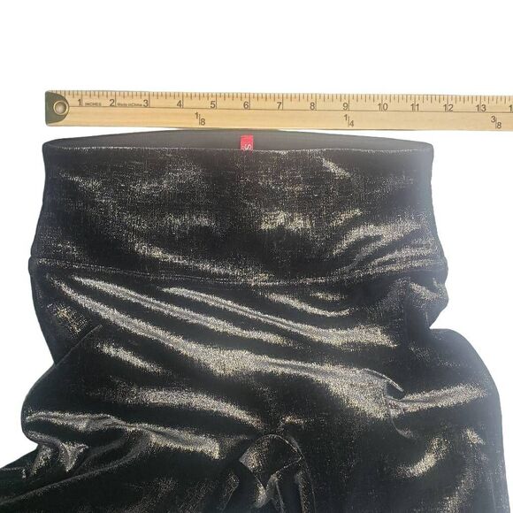 Spanx Velvet Shine Leggings Black/Gold Size Small - Picture 4 of 10